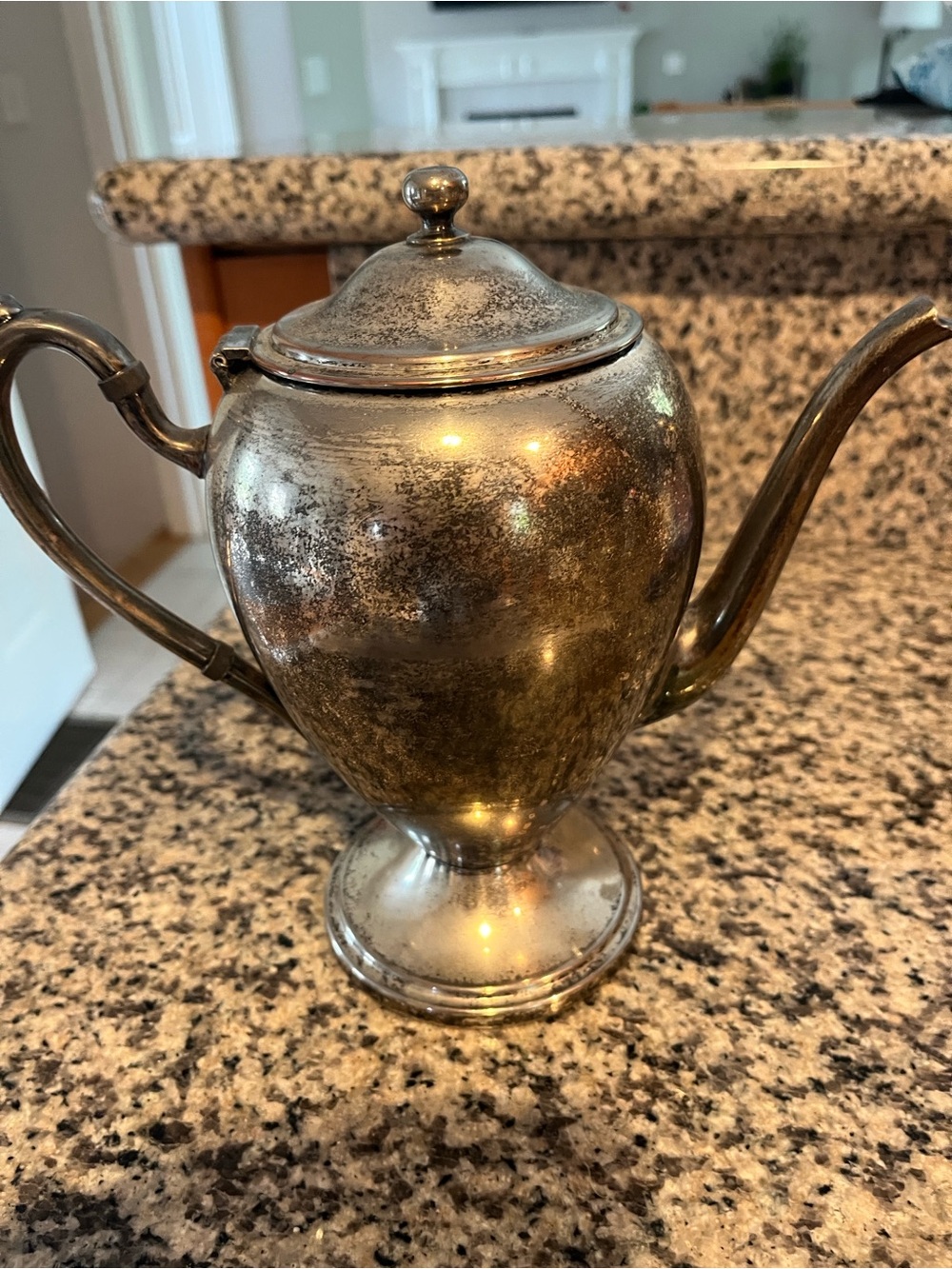 Vintage Silver-Teapot - Classic Silver Finish over copper